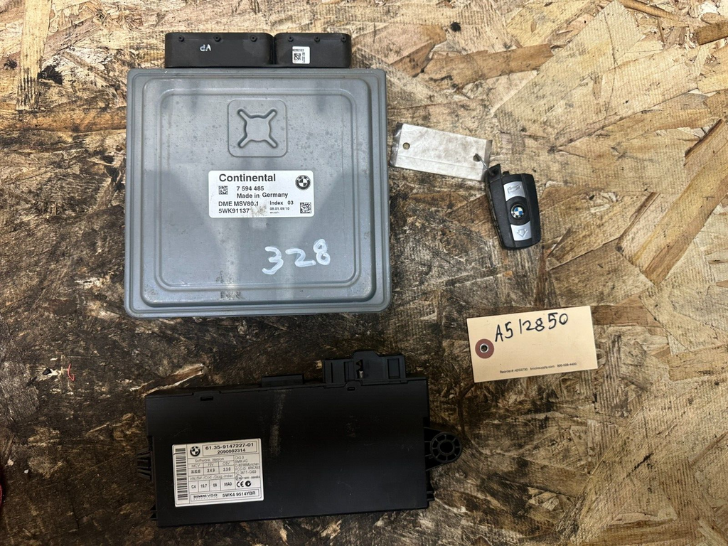 BMW 2009-2013 E90 ECU+CAS(IMMOBILIZER)+KEY VIN MATCHED SET OEM 7594485+9147227