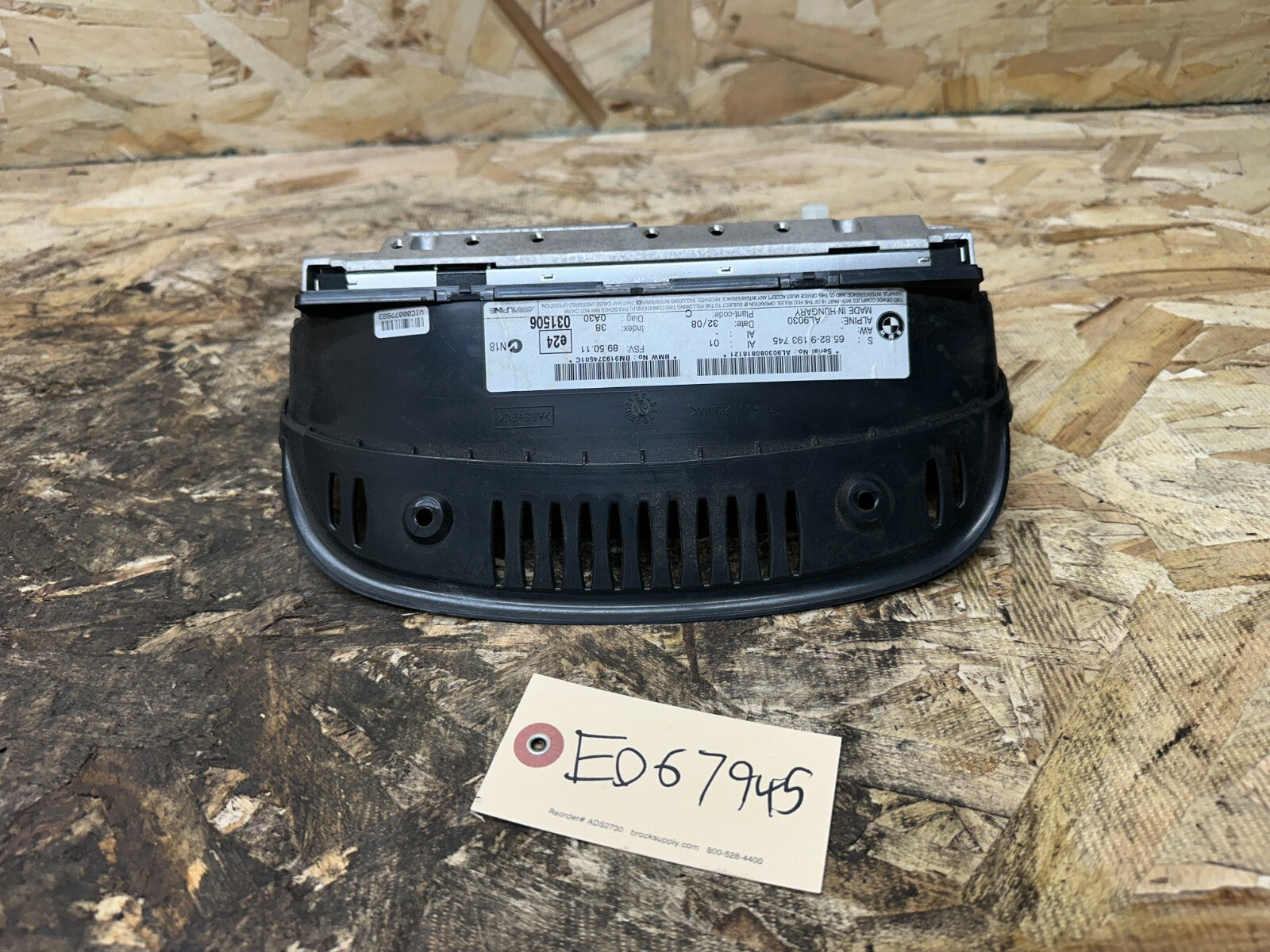 BMW 2006-2013 E90 E92 E9X SAT GPS NAVIGATION DISPLAY SCREEN iDrive OEM 9193745
