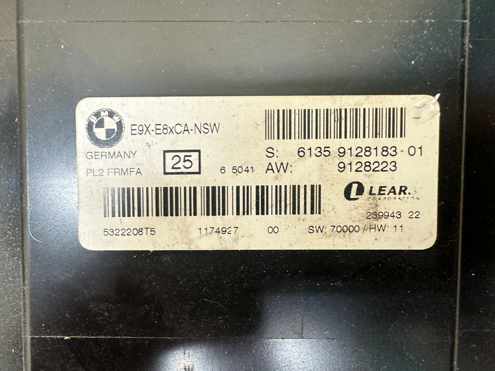 BMW 07-13 E90 3 SERIES FOOTWELL LIGHTING LIGHT CONTROL MODULE OEM 9128183