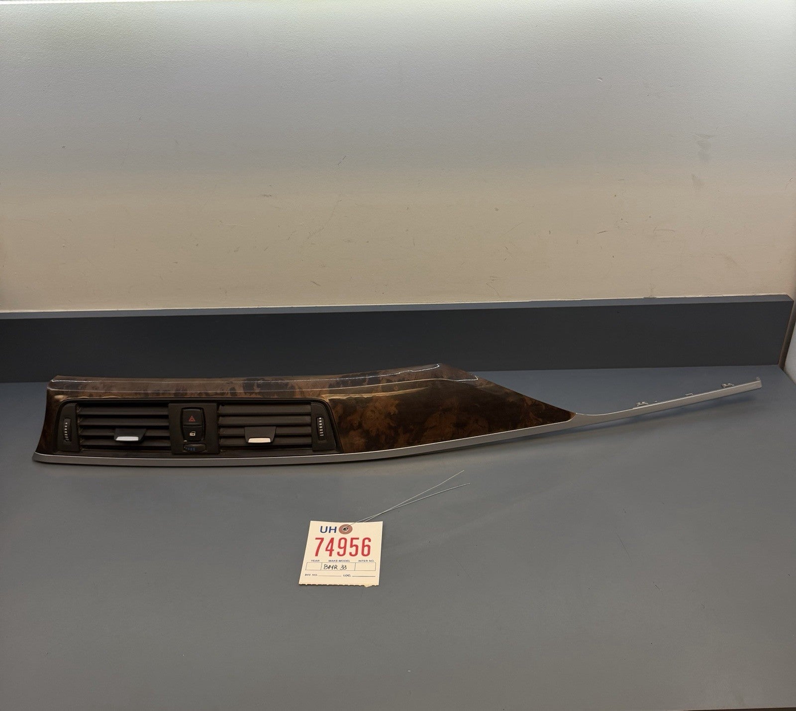 BMW 2011-2019 F30 F32 3 4 SERIES RIGHT DASH VENT TRIM WALNUT+SILVER 9231229