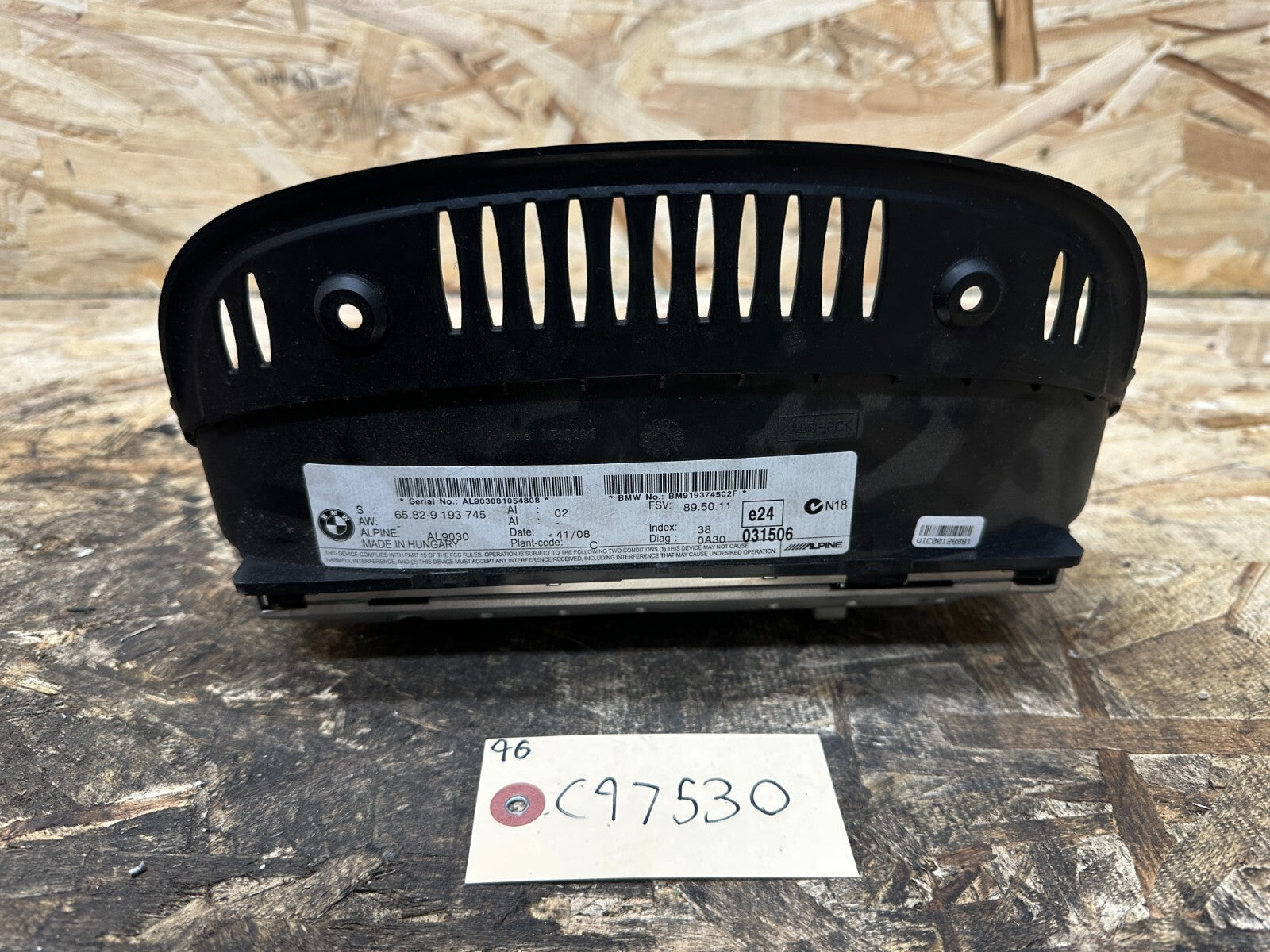 BMW 2006-2012 E90 3 SERIES CIC RADIO NAVIGATION DISPLAY SCREEN OEM 9193745