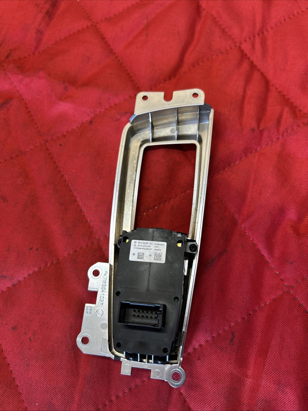 BMW 11-17 F25 X3 F1X 5 SERIES PARKING BRAKE SWITCH + TRIM SILVER OEM 9217594