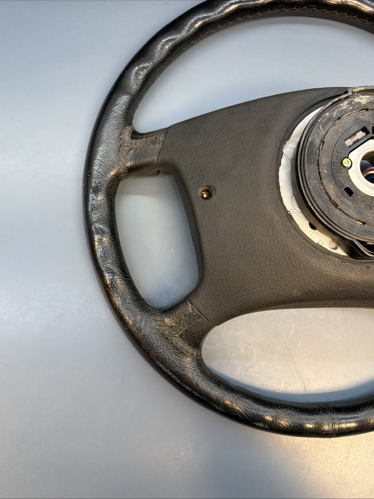 95-03 Bmw E38 740 750 540 Left Driver Leather Steering Wheel Black Trim 1094259