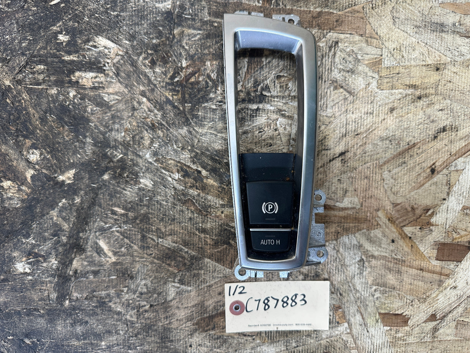 BMW 09-18 5/6 SERIES X3 X4 PARKING BRAKE SWITCH + TRIM SILVER OEM 9217594