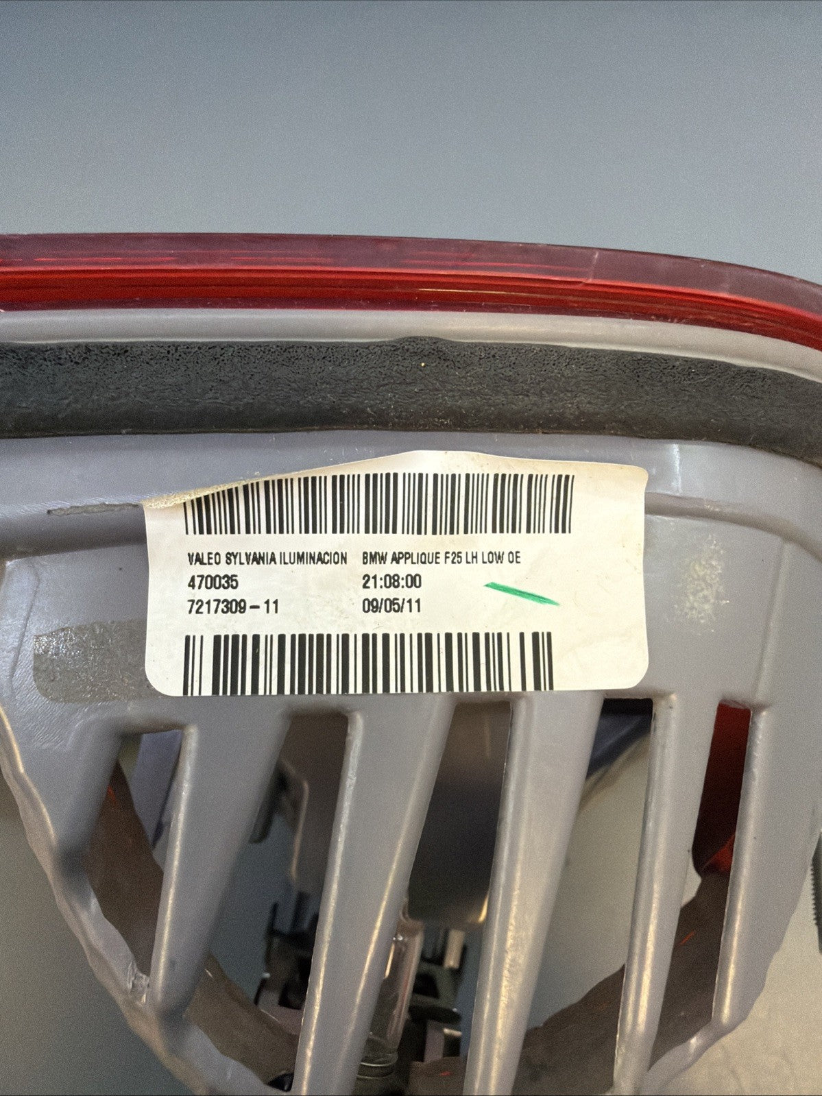 2011 - 2017 BMW X3 F25 Inner Halogen Tail Light Left Driver OEM 7217309