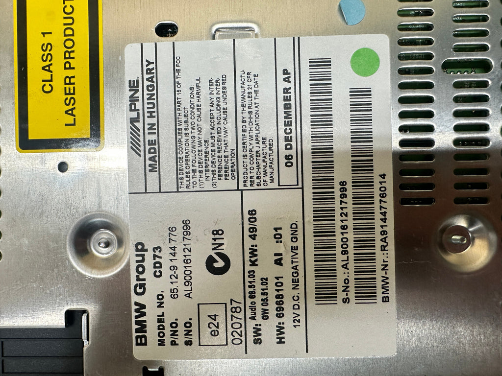 BMW 04-13 E90 3 SERIES PROFESSIONAL RADIO CD PLAYER SAT RECIEVER OEM 9144776