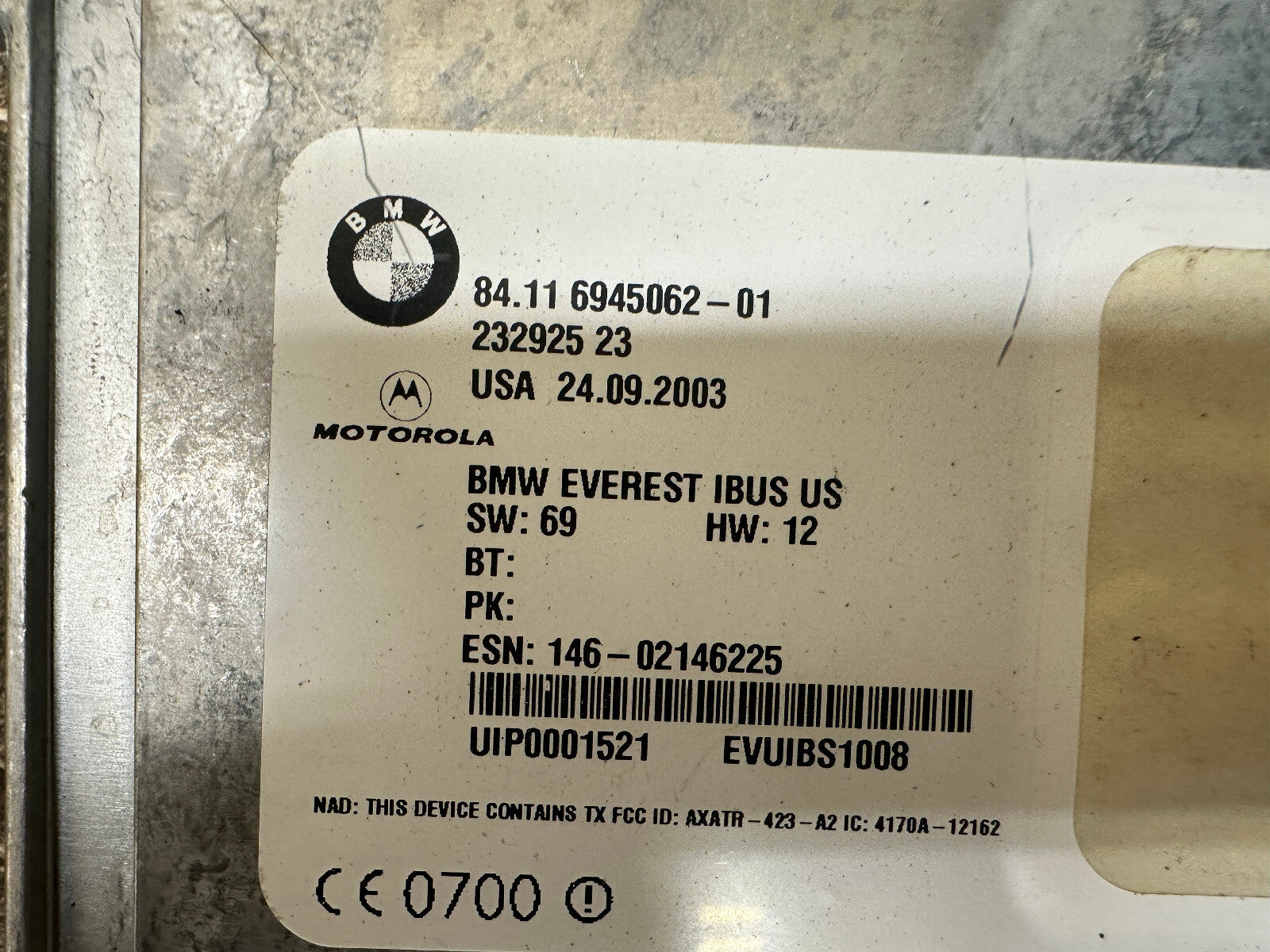 BMW 98-06 E53 X5 REAR TRUNK BLUETOOTH TELEMATICS CONTROL UNIT OEM 6945062