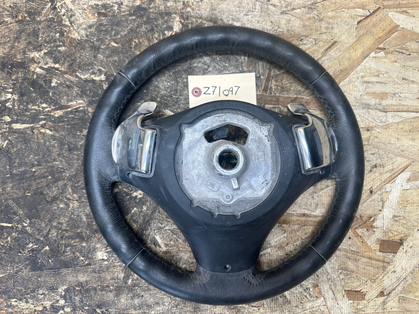 BMW 06-13 E90 3 SERIES BLACK LEATHER STEERING WHEEL W/ PADDLES OEM 3051626
