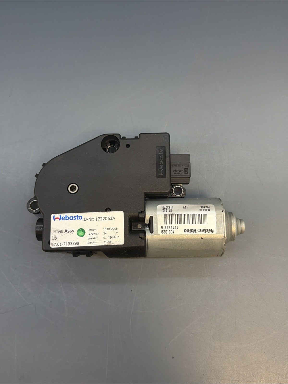 07-13 OEM BMW E90 E92 328 335 M3 Upper Sunroof Moon Roof Motor Unit 7193398