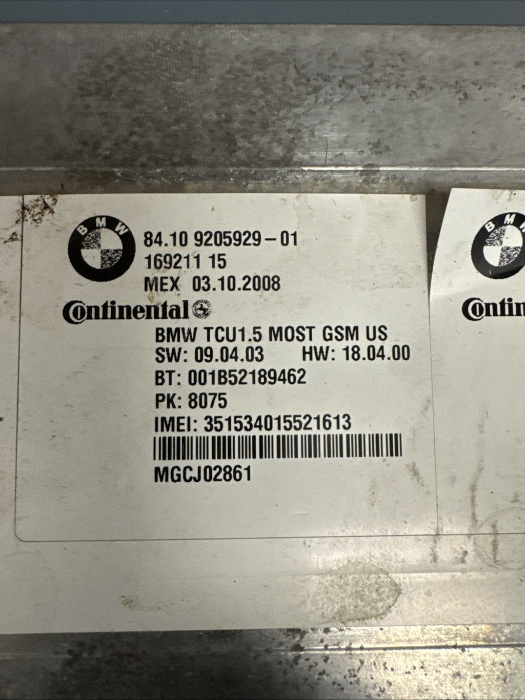 07-13 BMW E60 E63 E64 E90 E93 E88 Telematic Control Module GSM 9205929 OEM