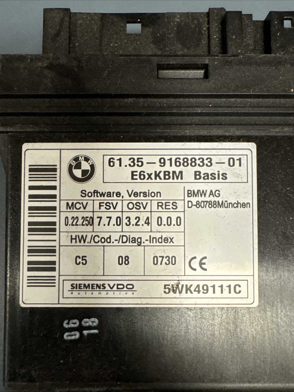 08-10 BMW 535XI GATEWAY BODY CONTROL MODULE BCM BCU 9168833 OEM