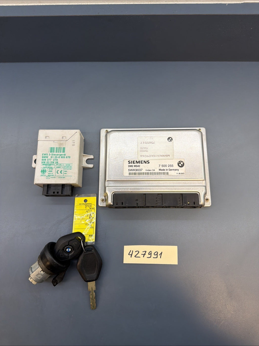 BMW 95-03 3 5 7 SERIES Z3 M52 ENGINE ECU CAS KEY VIN MATCHED SET 7500255 MS42