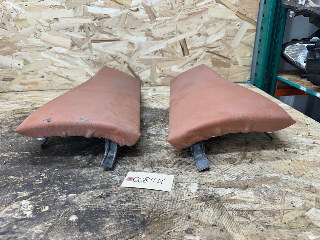 BMW 04-10 X3 REAR LEFT+RIGHT SEAT LEATHER BOLSTER TERRACOTTA 3330437+3330438