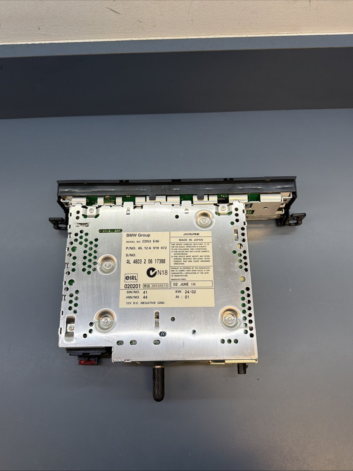 2002 BMW E46 Business Radio Alpine Stereo 6919072 OEM