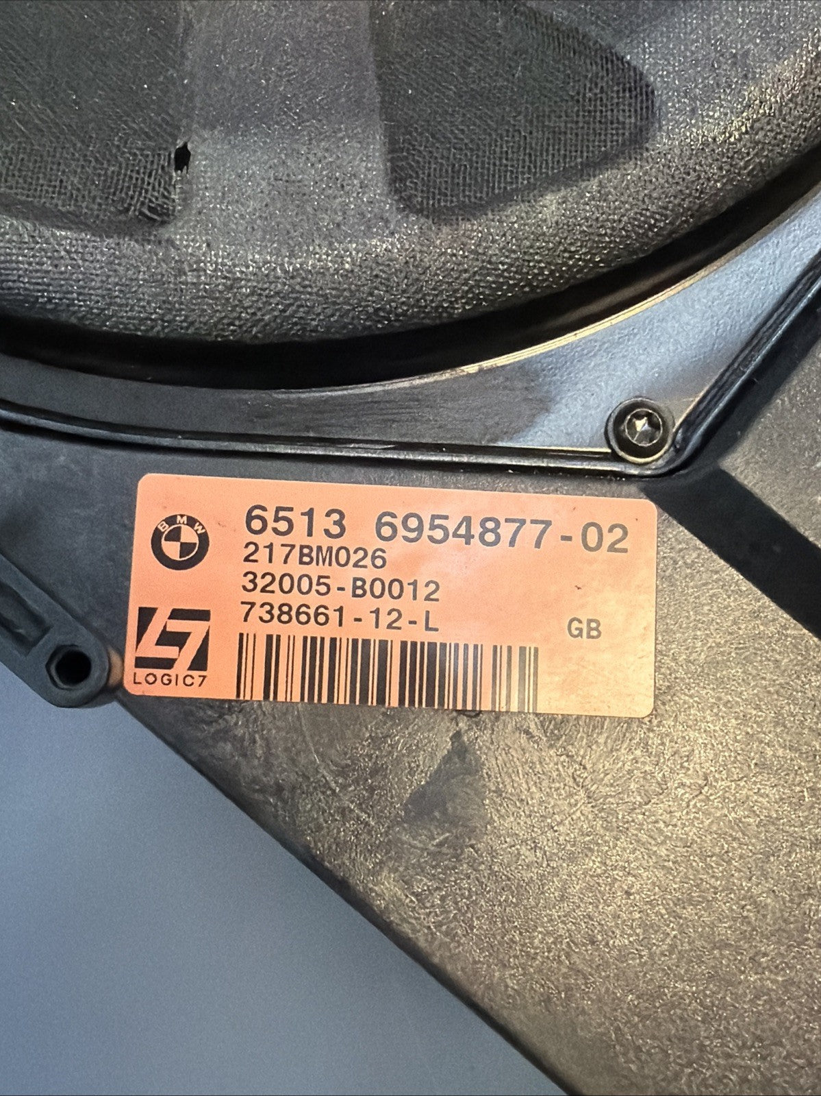 06-13 BWM E90 E92 L7 Harman Kardon Logic 7 Subwoofer Bass Speaker 6954877 OEM