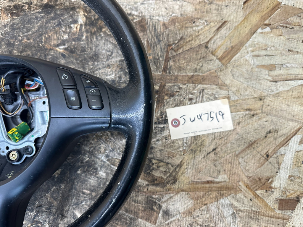 BMW 99-06 E46 3 SERIES MULTIFUNCTION SPORT STEERING WHEEL LEATHER BLACK 6753534