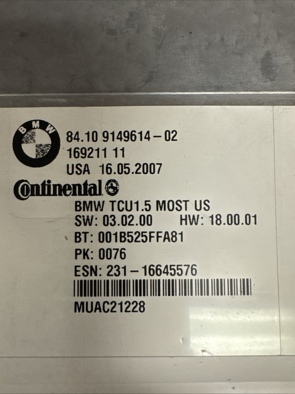 2006-2011 Bmw 5 Series Bluetooth Communication Control Module 9149614-02 e60
