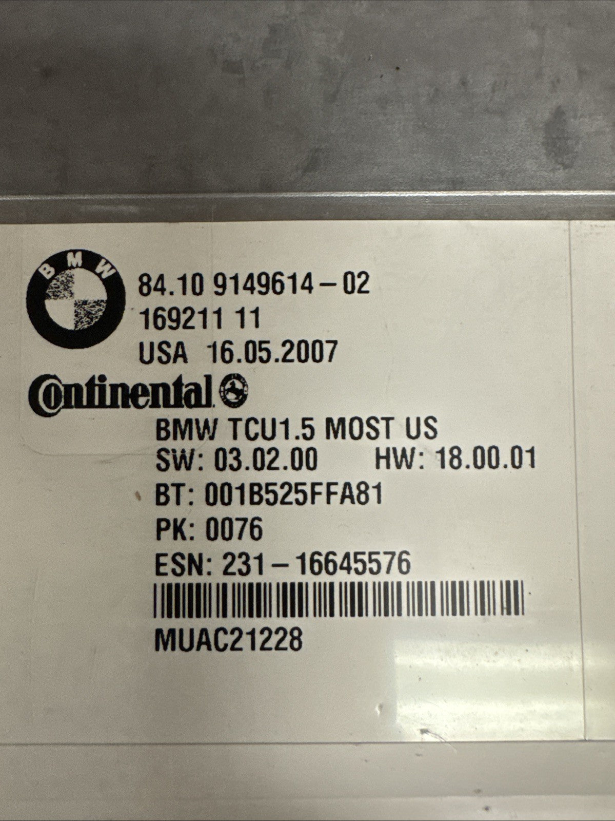 2006-2011 Bmw 5 Series Bluetooth Communication Control Module 9149614-02 e60