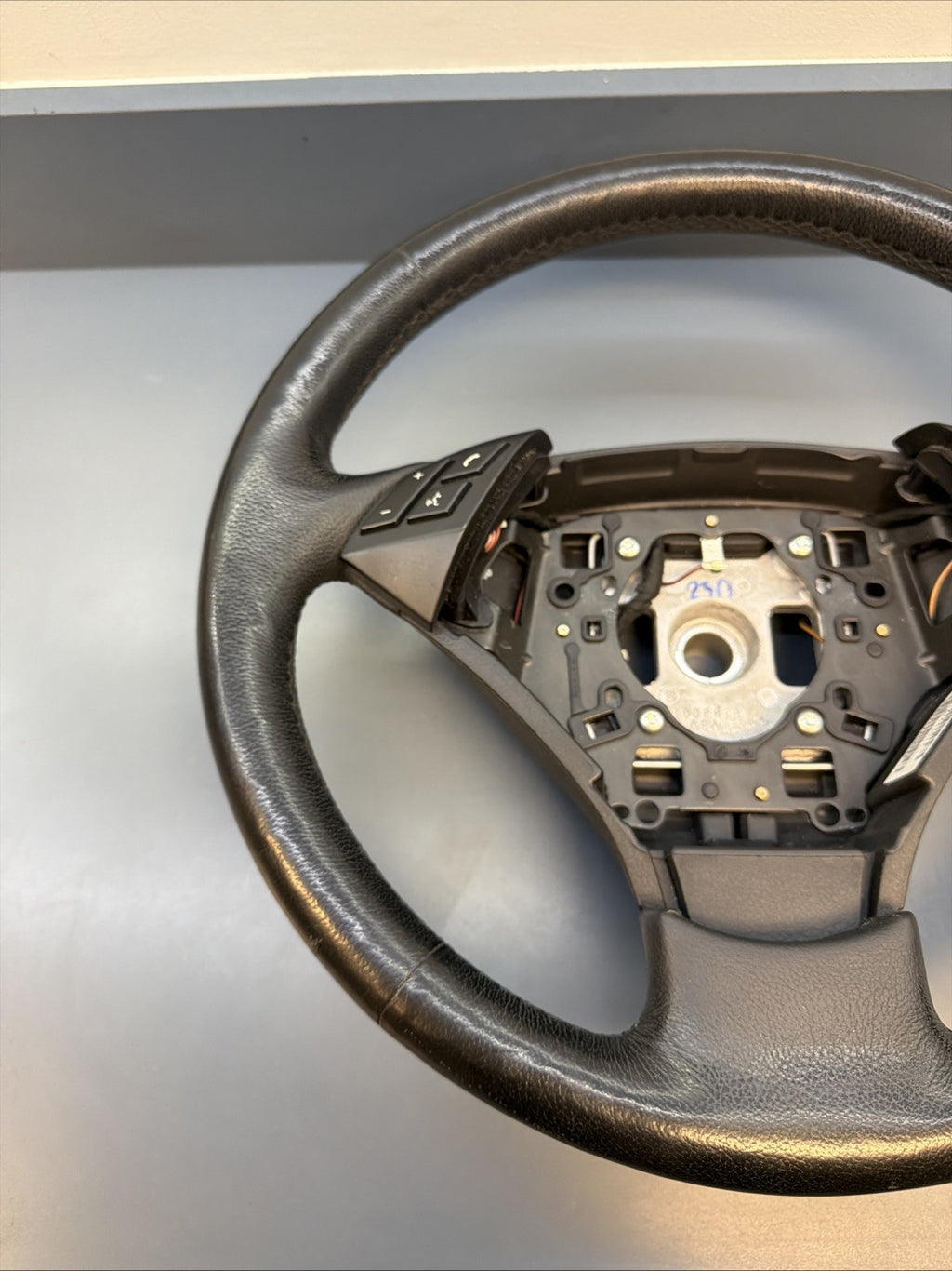 BMW 2004-2010 E60 3 SPOKE BLACK LEATHER STEERING WHEEL OEM 6079000