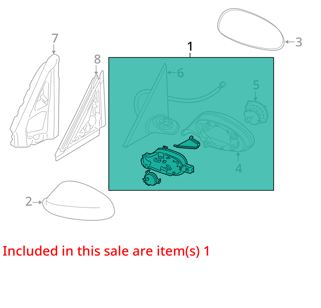 06-08 BMW E90 E91 3-Series 4-Door Right Side Mirror Assembly OEM 51167189946