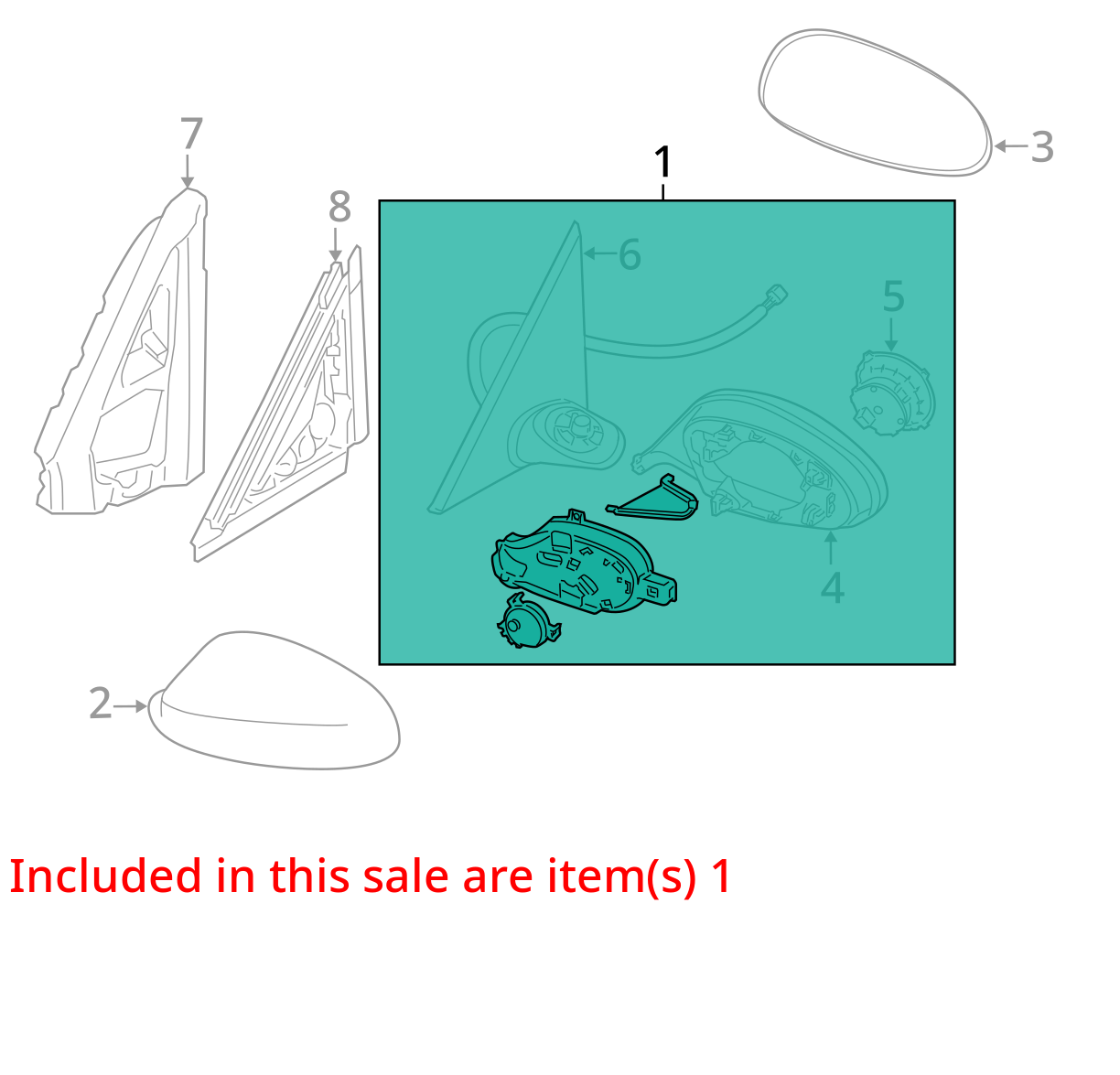 06-08 BMW E90 E91 3-Series 4-Door Right Side Mirror Assembly OEM 51167189946
