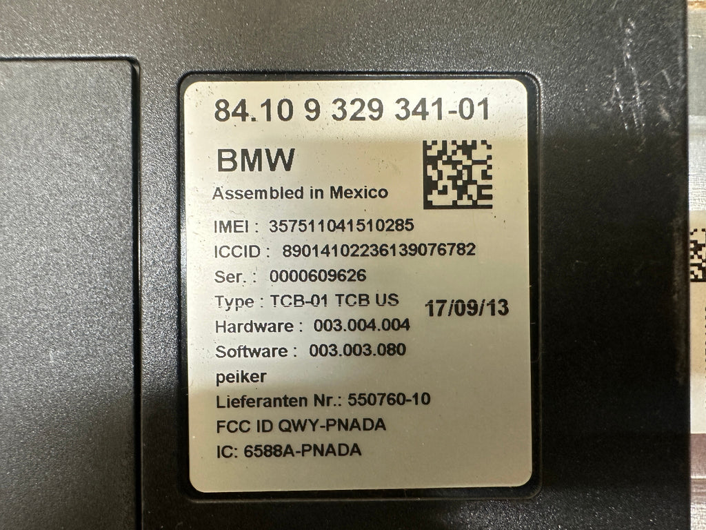 BMW 2010-2019 3 5 SERIES X3 X5 BLUETOOTH TELEMATICS CONTROL MODULE OEM 9329341