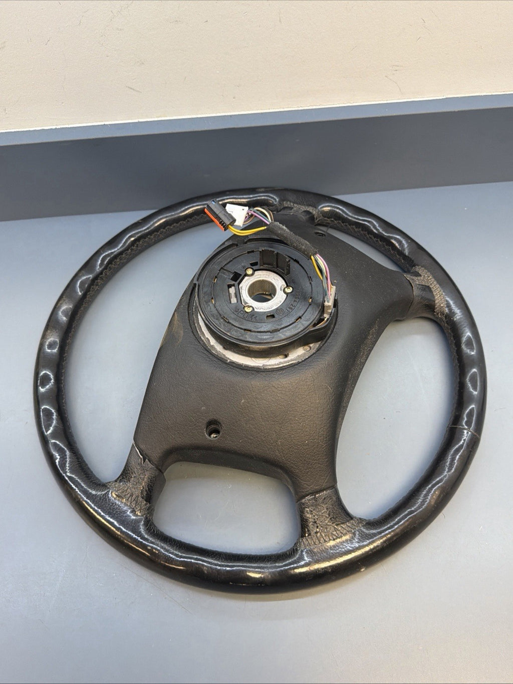 95-03 Bmw E38 E39 750 540 Left Driver Leather Steering Wheel Black Trim 1094259