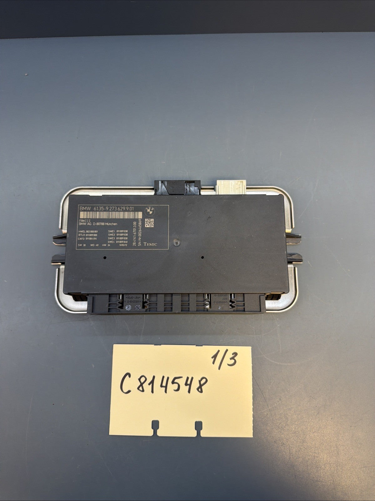 11-16 BMW F07 F10 528 535 M5 FRM3 FOOTWELL BODY LIGHT CONTROL MODULE 9273629 OEM