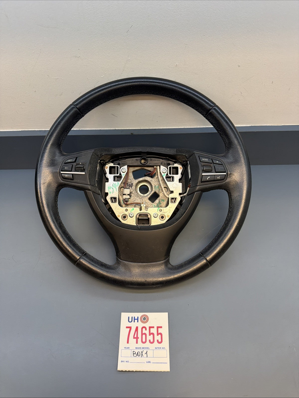 11-16 BMW 528i 535i 550i F10 Black Leather Steering Wheel OEM 9229479