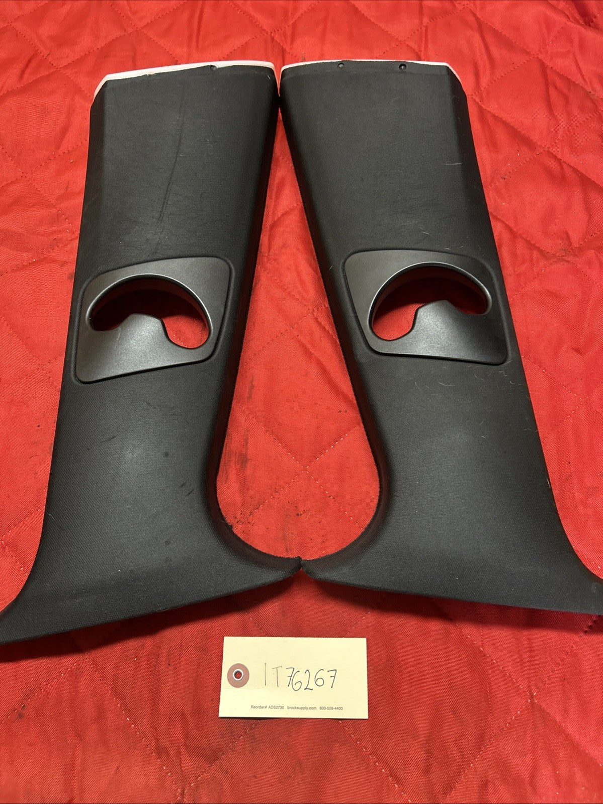 07-13 BMW X5 LEFT&RIGHT UPPER B PILLAR TRIM PANEL 7129751 7129752 BLACK