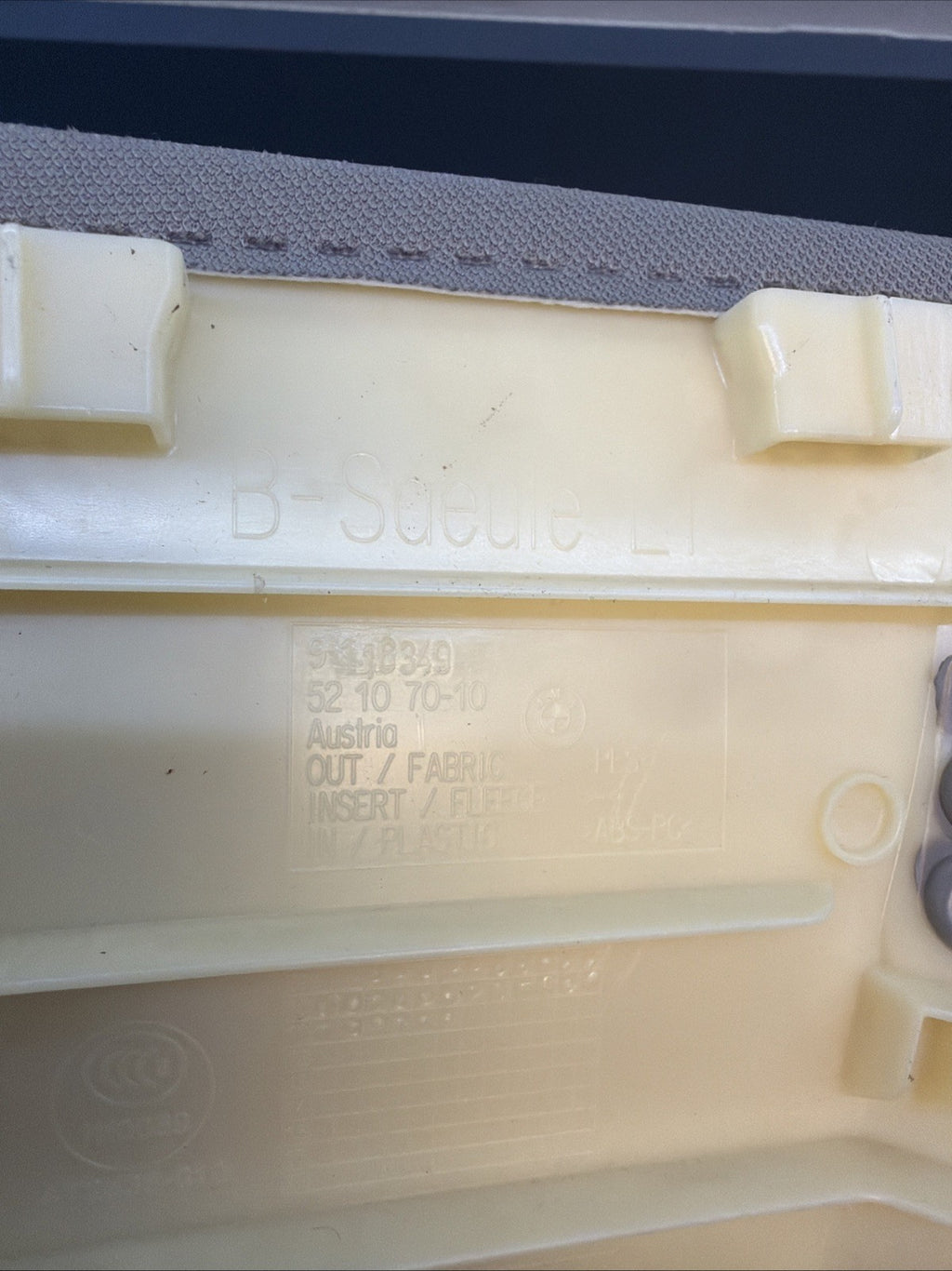 11-16 BMW 528i 535i F10 Front Left Driver Side B Pillar Cover Trim 9116349 Oem