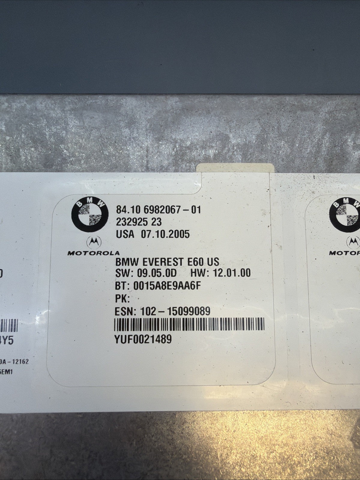 06-08 BMW E60 E90 325i 330Xi Telamatics Bluetooth Module Unit 6982067