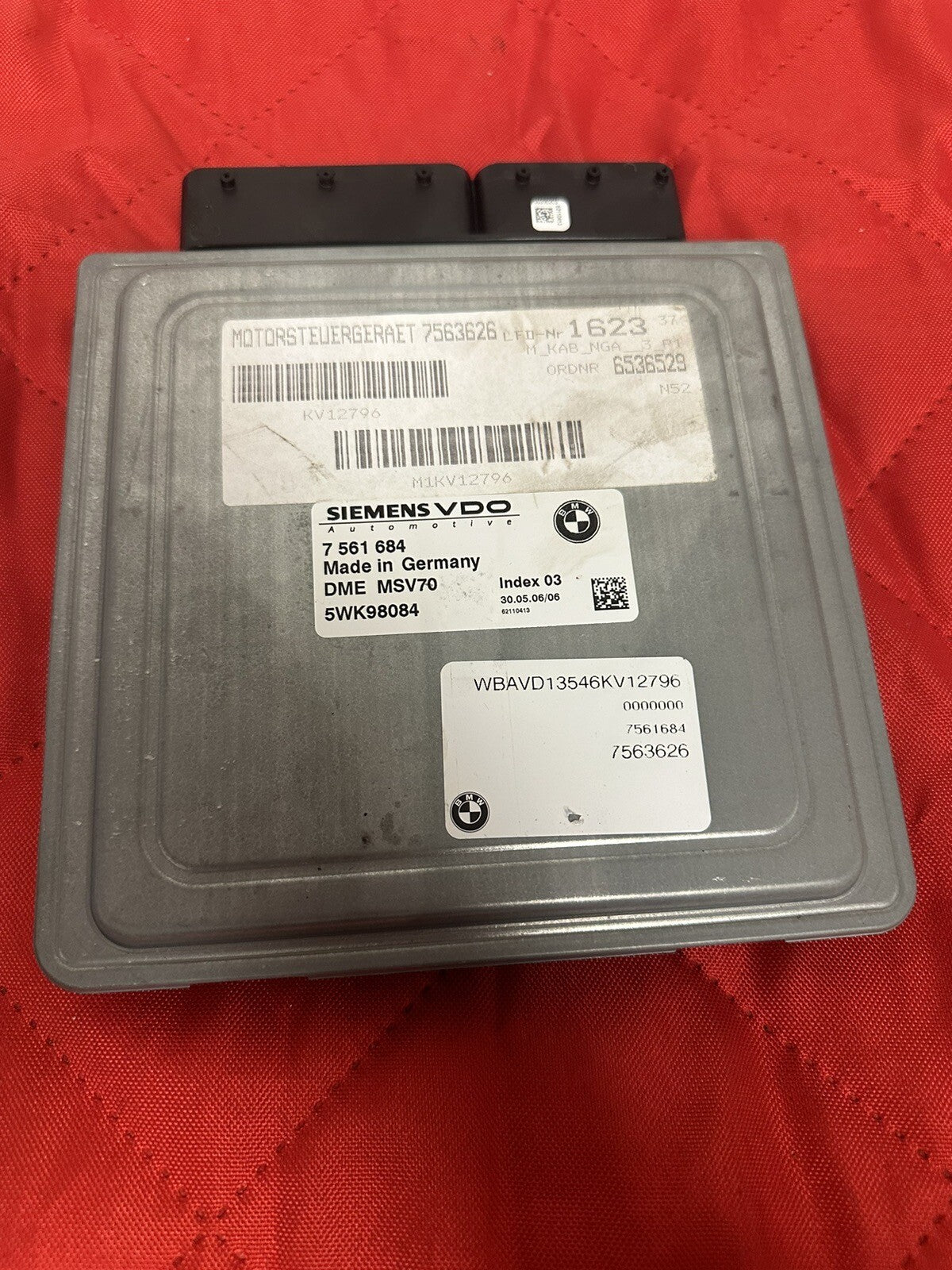 BMW E90 E91 E60 E61 3 5 SERIES 2.5i N52 ENGINE SET ECU DME MSV70 CAS2 OEM 756168