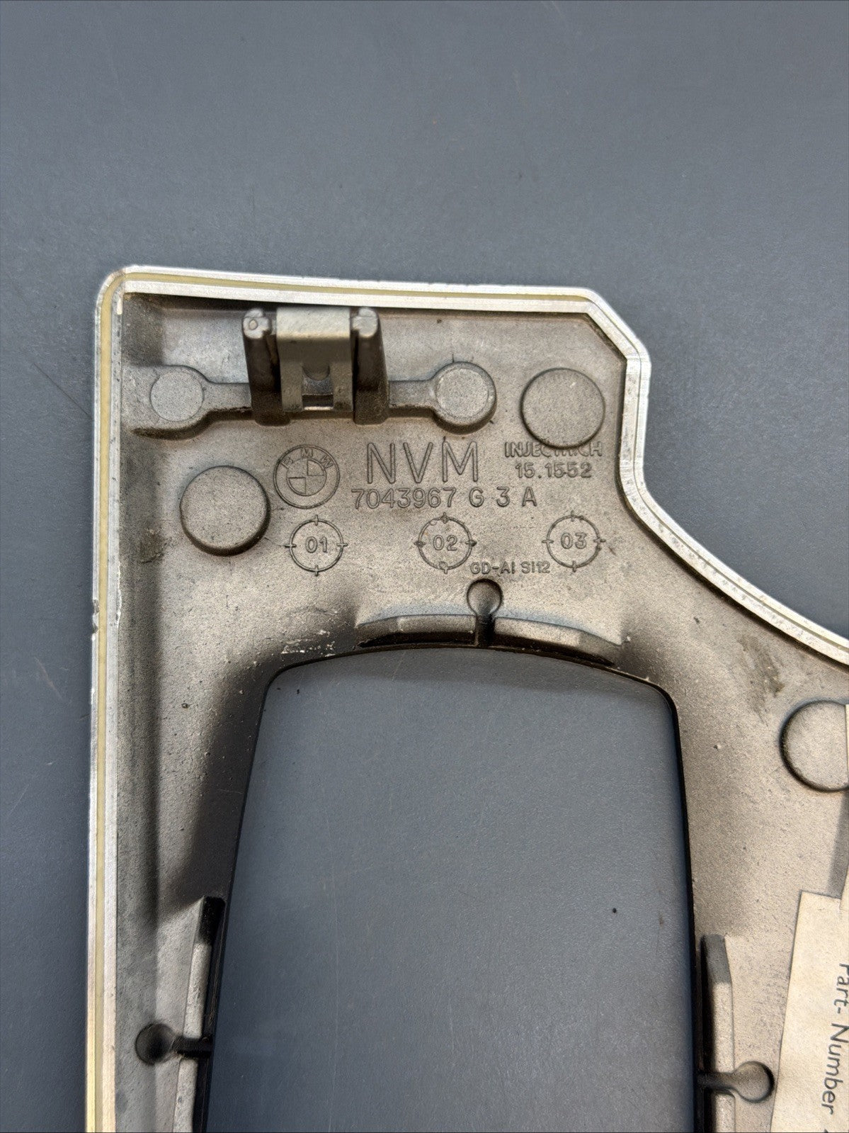 2003-2008 BMW Z4 E85 Left Side Finisher Trim Bezel Switch Cover Gray 7043967 OEM