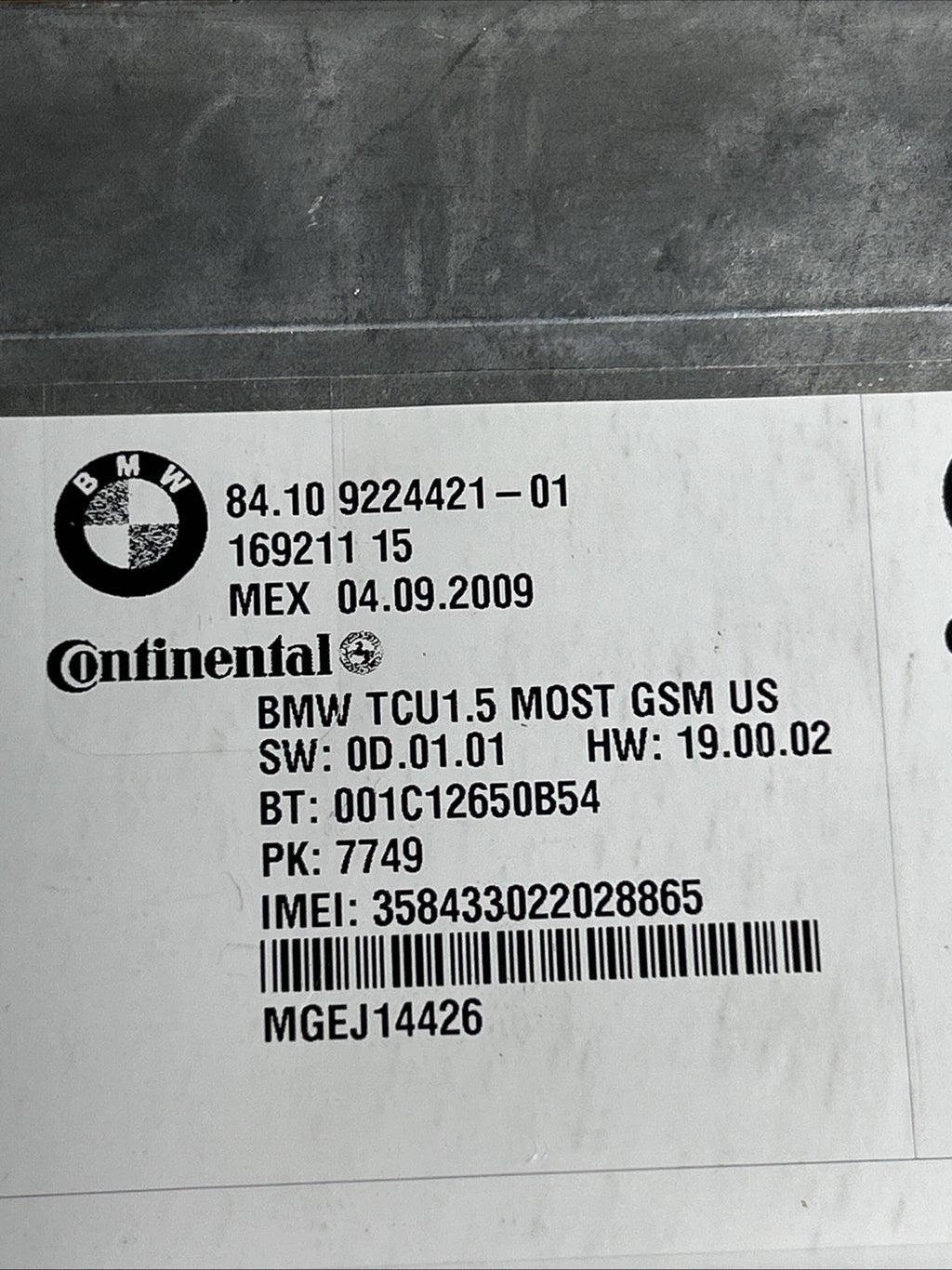 Bmw X5 E70 E71 E90 E60 Telematics Communication Bluetooth Control Module 9224421