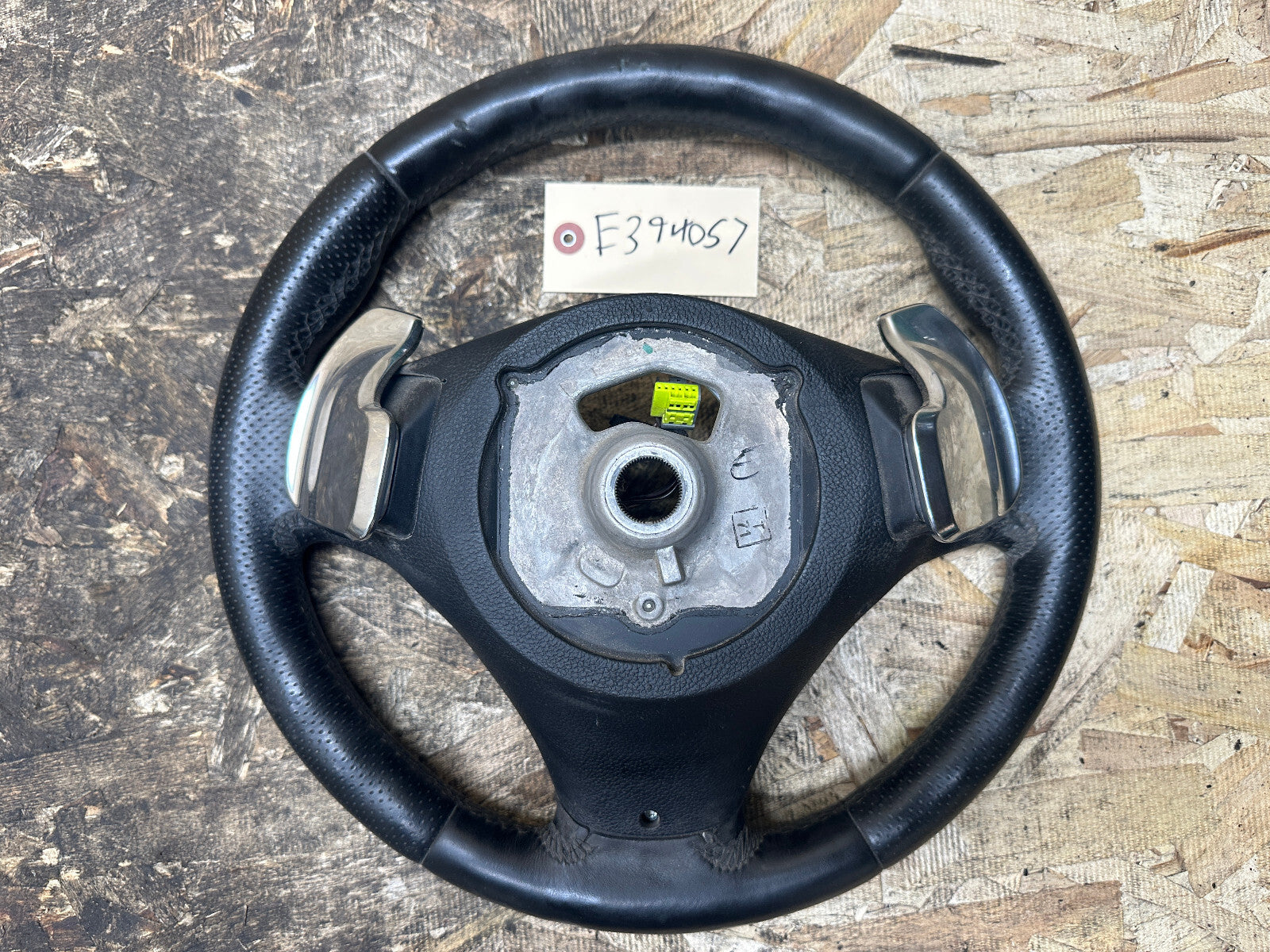 BMW 2006-2013 E9X 3 SERIES BLACK LEATHER STEERING WHEEL W/ PADDLES OEM 3051626