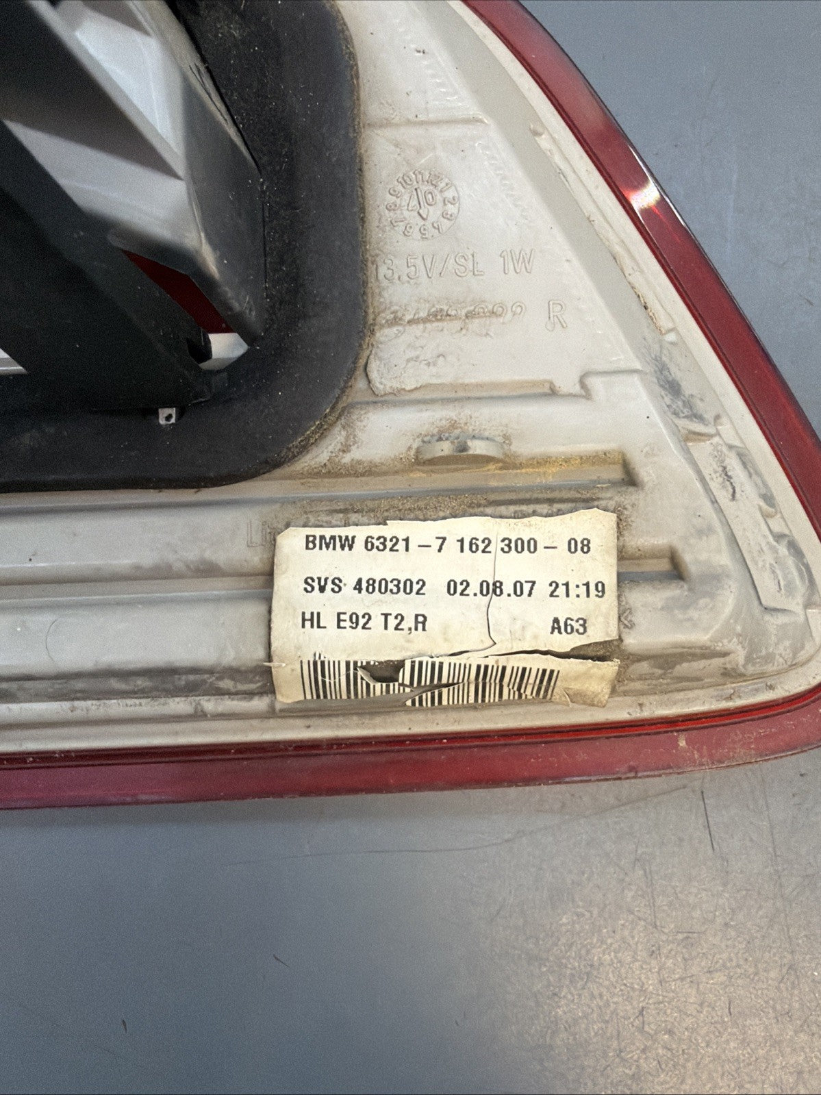07-10 BMW E92 Coupe Pre Lci Left Inner & Right Inner Tail Lights 7162300 7162299