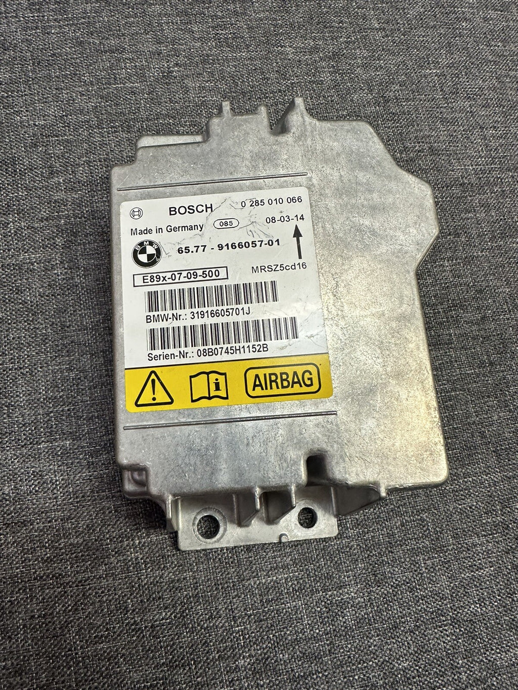 06 07 08 09 - 2012 OEM BMW E90 E91 E92 SRS Control Module Computer Bosch 9166057