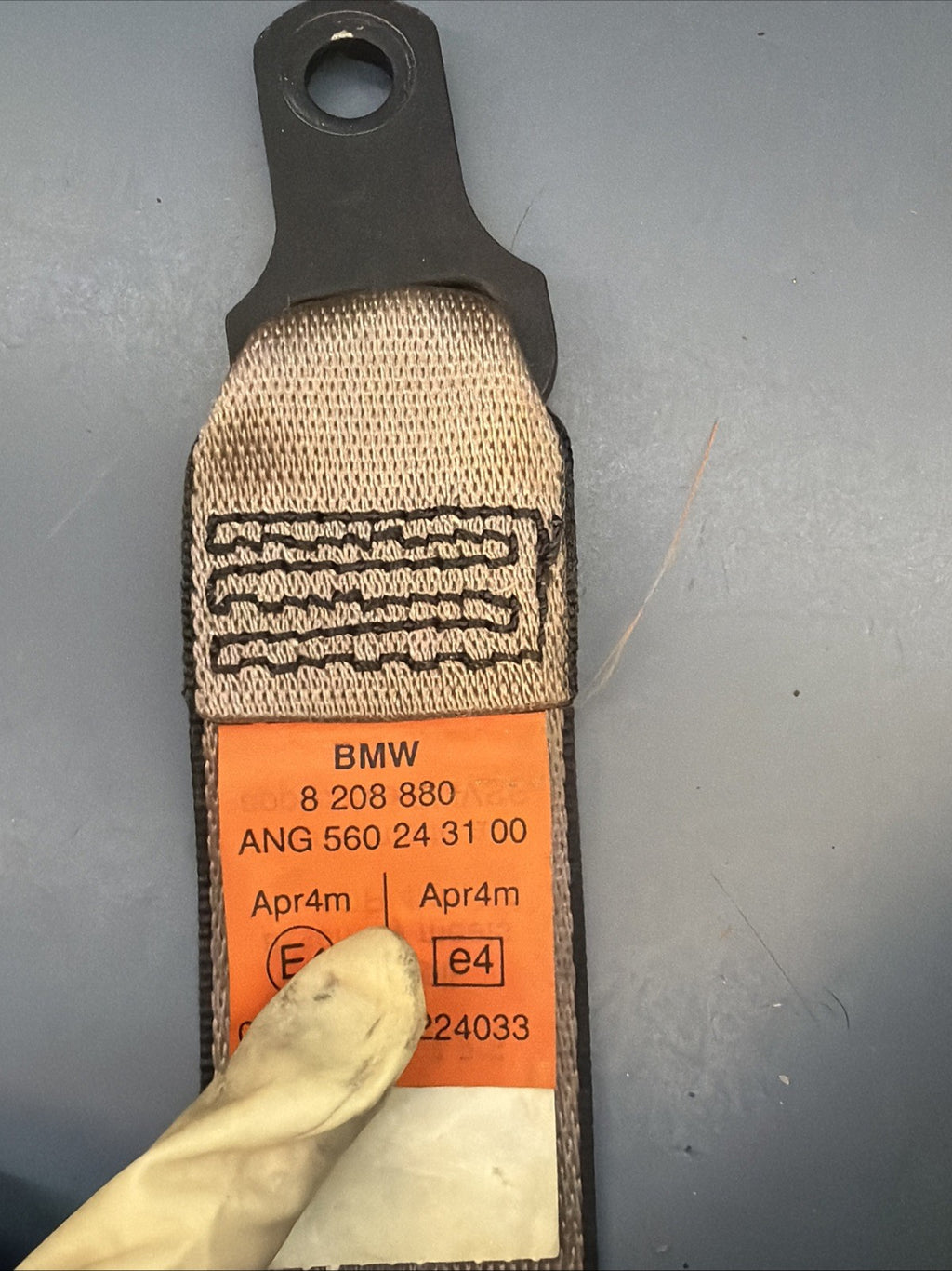 89-95 Bmw E34 5 Series Front Right Side Upper Seat Belt Retractor Beige 8208880