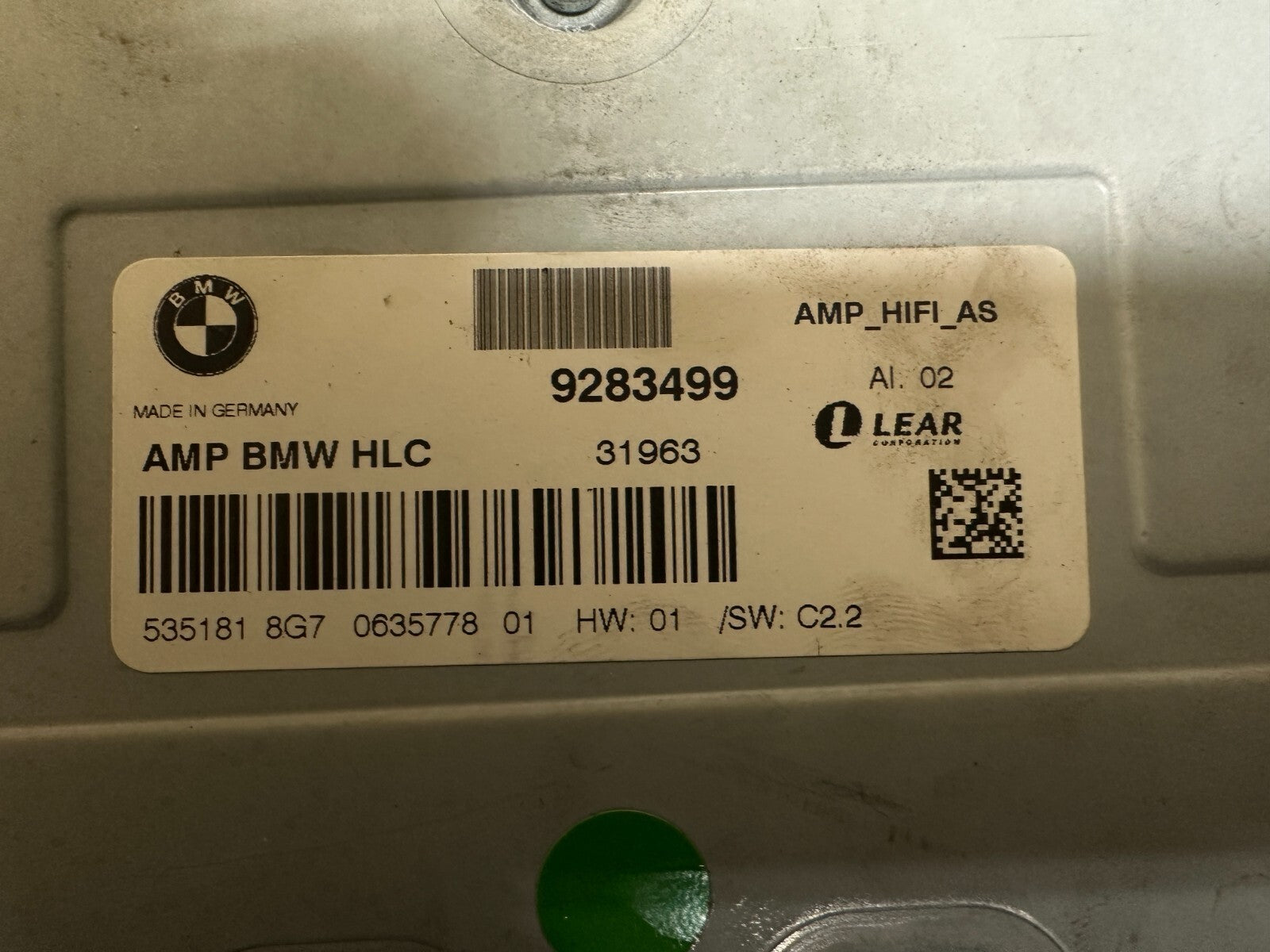 BMW 2012-2015 E84 X1 RADIO STERIO HiFi LEAR AMPLIFIER OEM 9283499