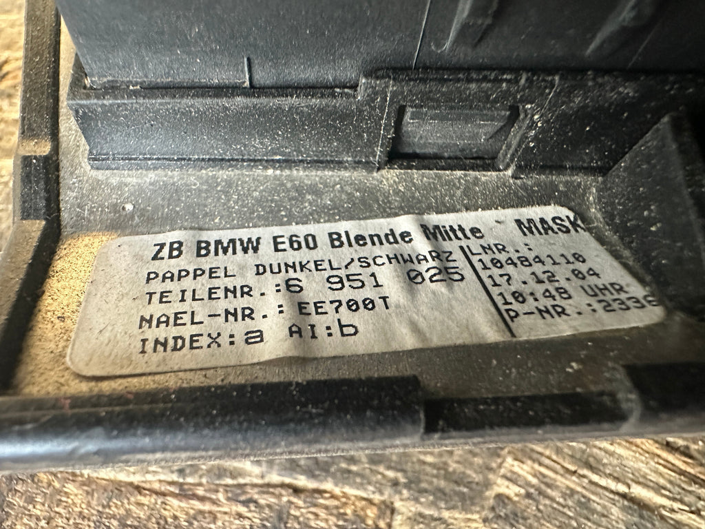 BMW 01-09 5 SERIES CENTER DTC TRACTION CONTROL SWITCH POPLAR WOOD COVER 6952469
