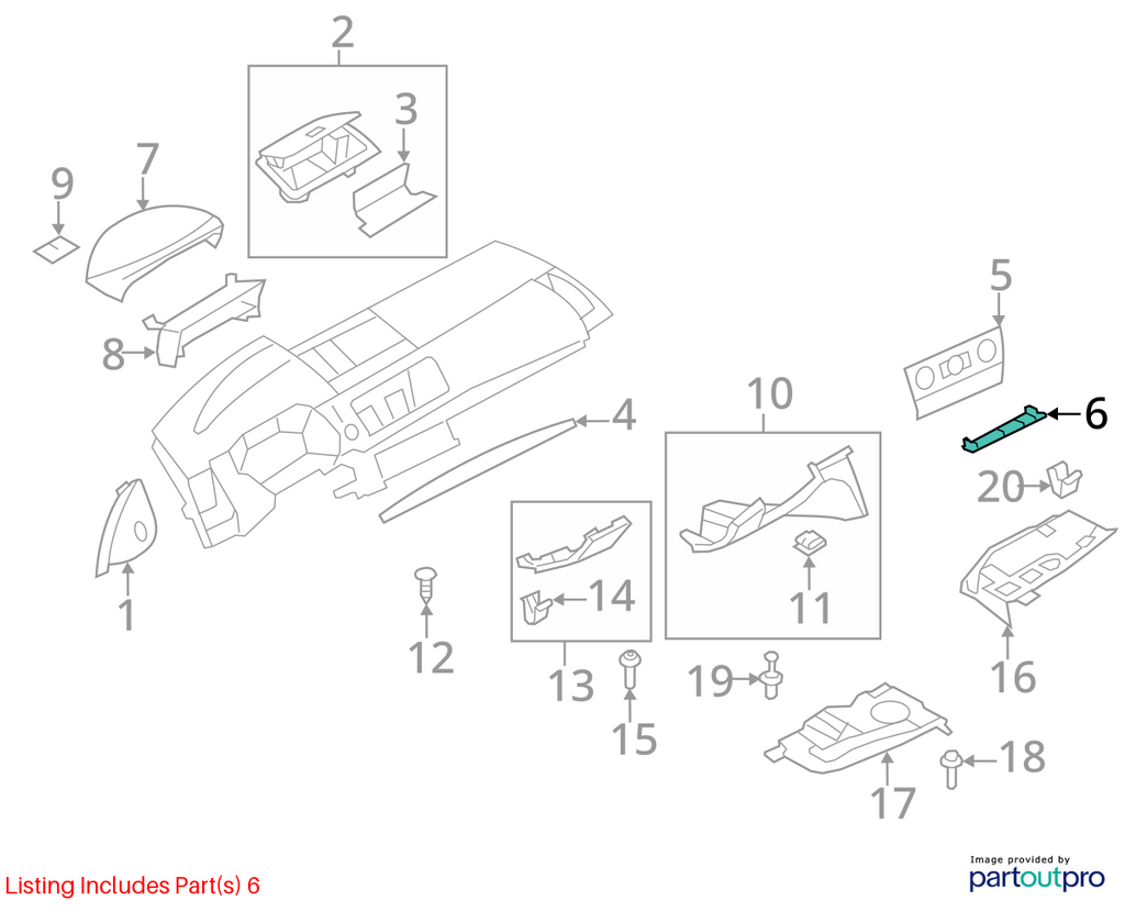 2008 - 2013 BMW 128i 135i Dash Instrument Panel Lower Cover Trim OEM 6971277