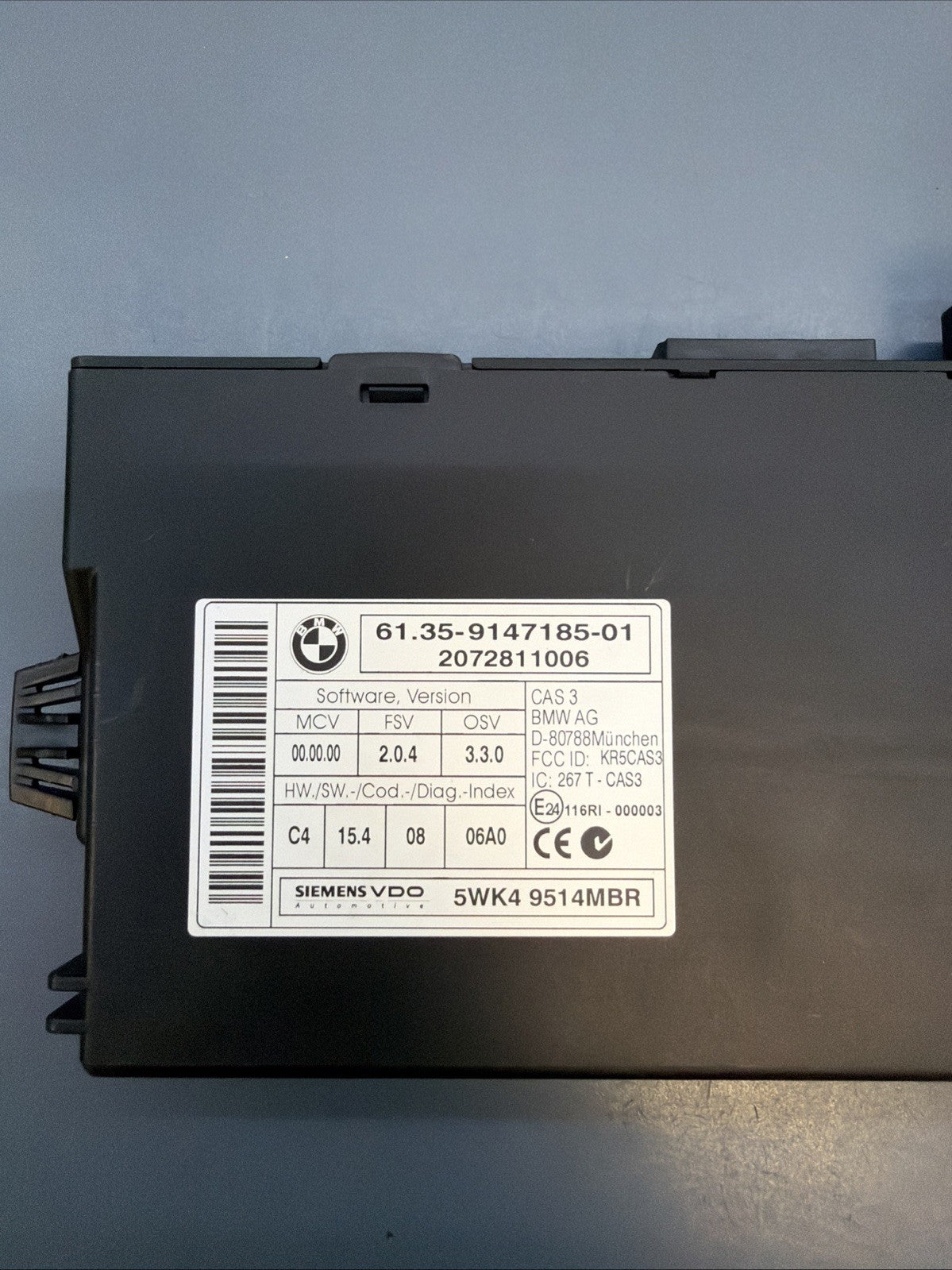 BMW 328I 128I E90 E92 E93 E82 N52 ENGINE ECU SET DME MSV80 CAS3 KEY SET 7576297