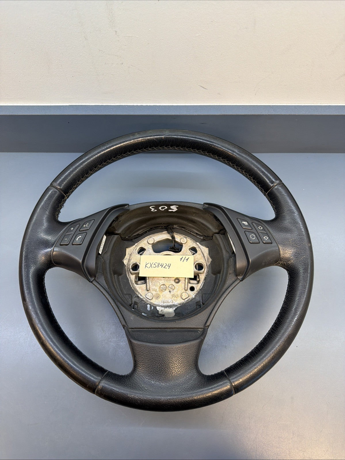 BMW 2006-2012 E90 E9X 3 SERIES BLACK LEATHER STEERING WHEEL OEM 3375E901