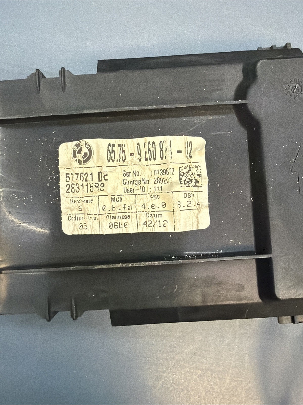 2013 BMW X1 (E84) ANTI-THEFT ULTRASONIC ALARM SENSOR MODULE 9260874