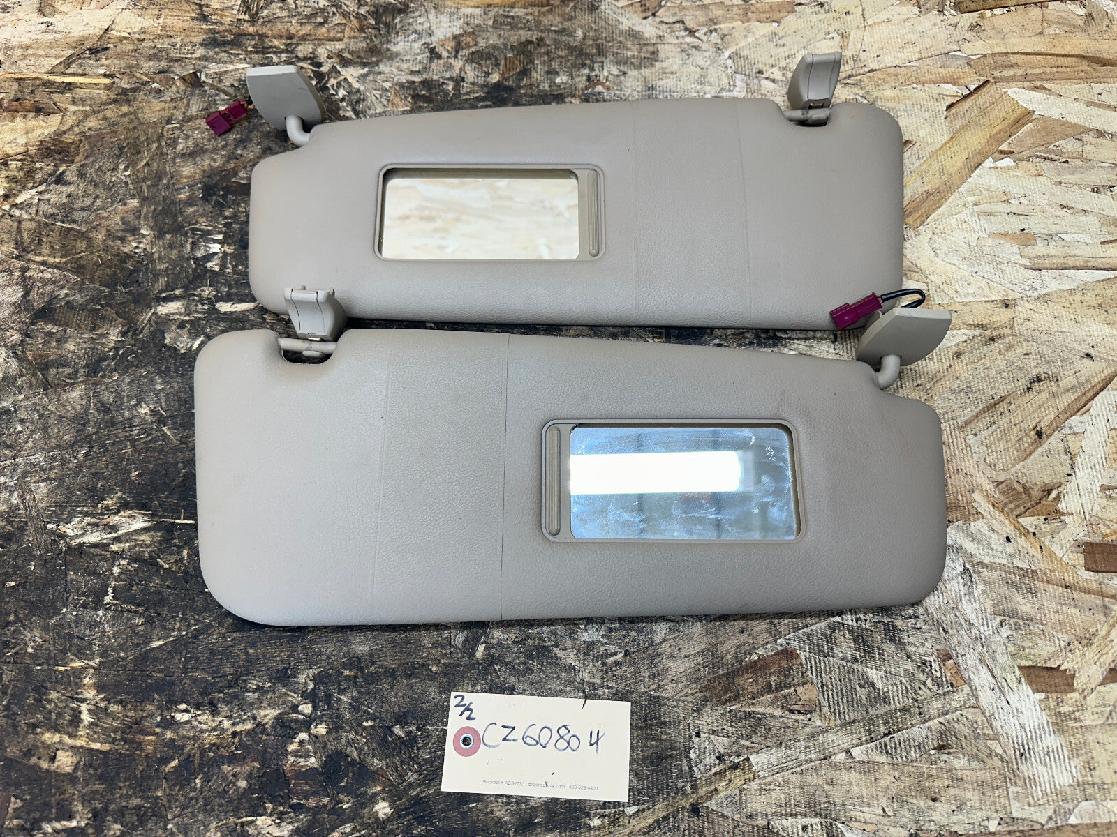 BMW 03-10 E60 5 SERIES BEIGE/TAN SUN VISOR SET 2PC OEM
