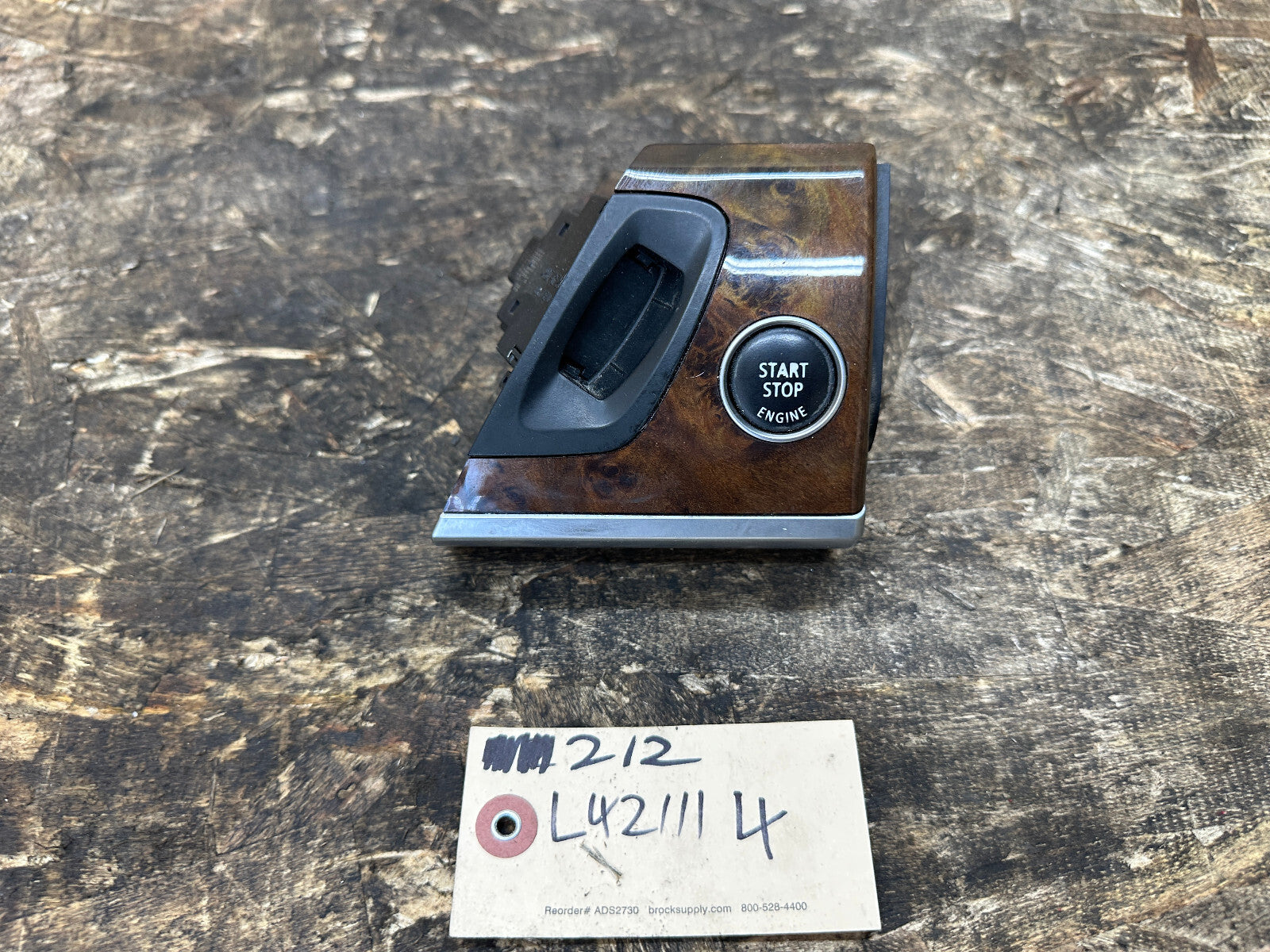 BMW 06-13 E70 X5 E71 X6 IGNTION START STOP SWITCH+KEY INSERT WOOD TRIM 9177973