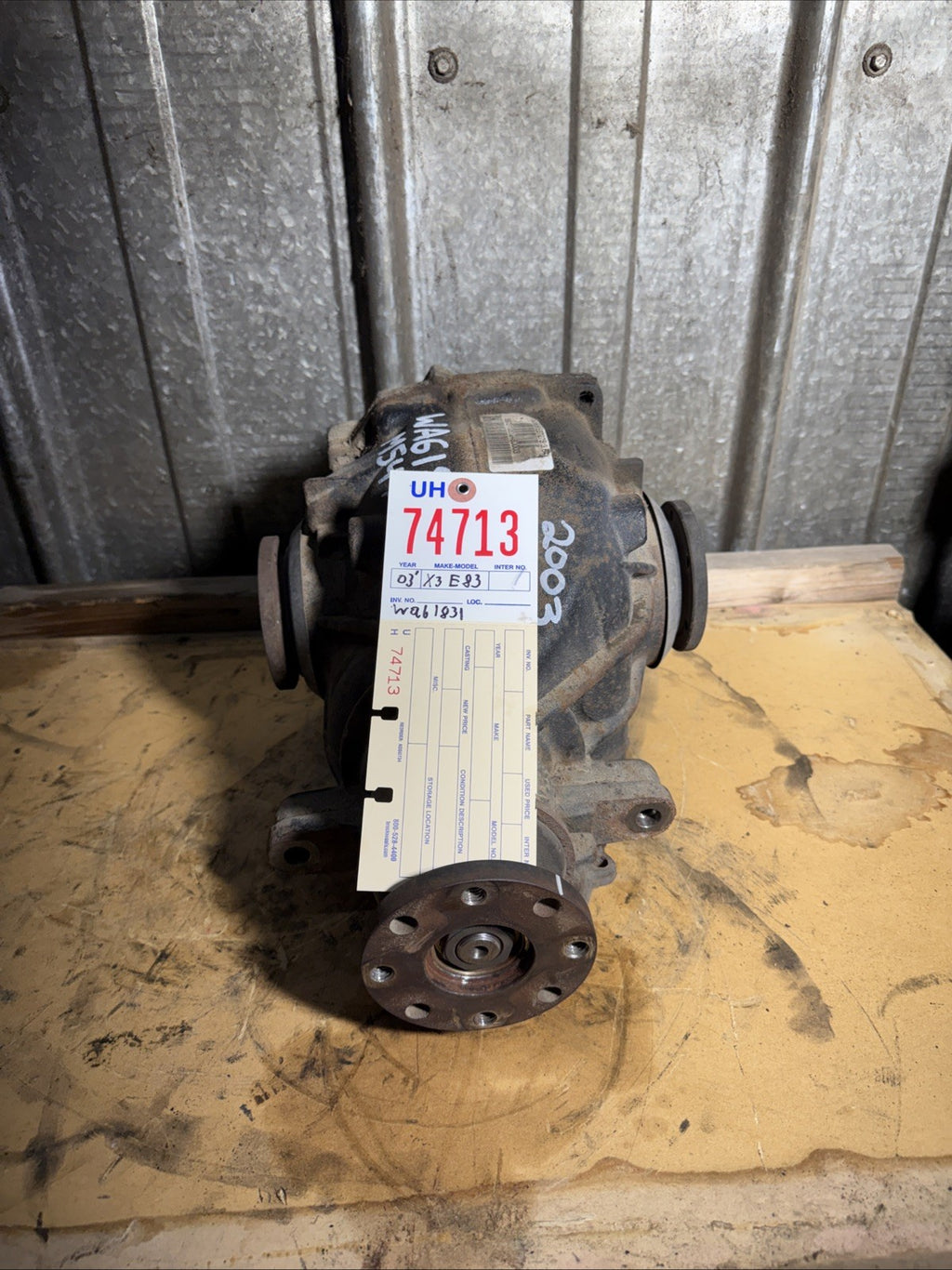 BMW REAR DIFFERENTIAL X3 SERIES FINAL DRIVE 3.64 7523668