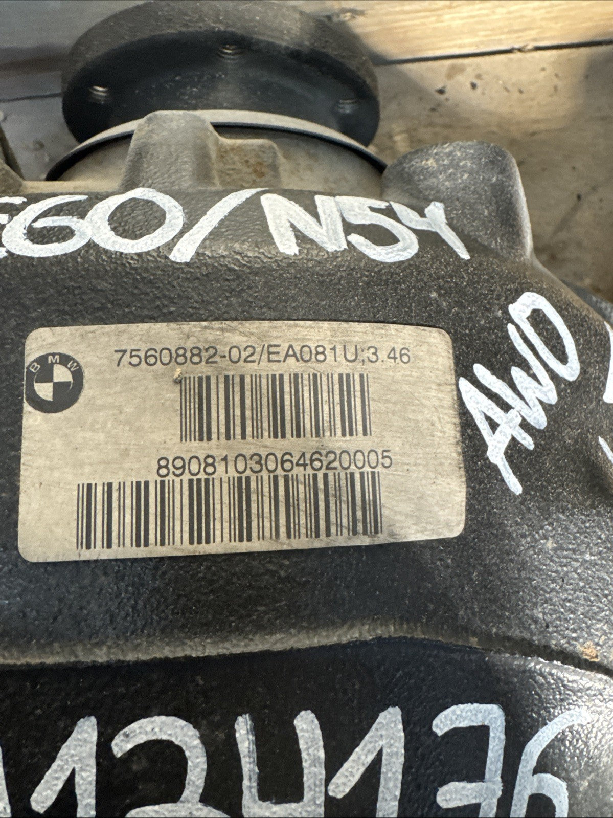 BMW REAR DIFFERENTIAL E60 535XI AUTOMATIC SERIES  FINAL DRIVE 3.46 7560882