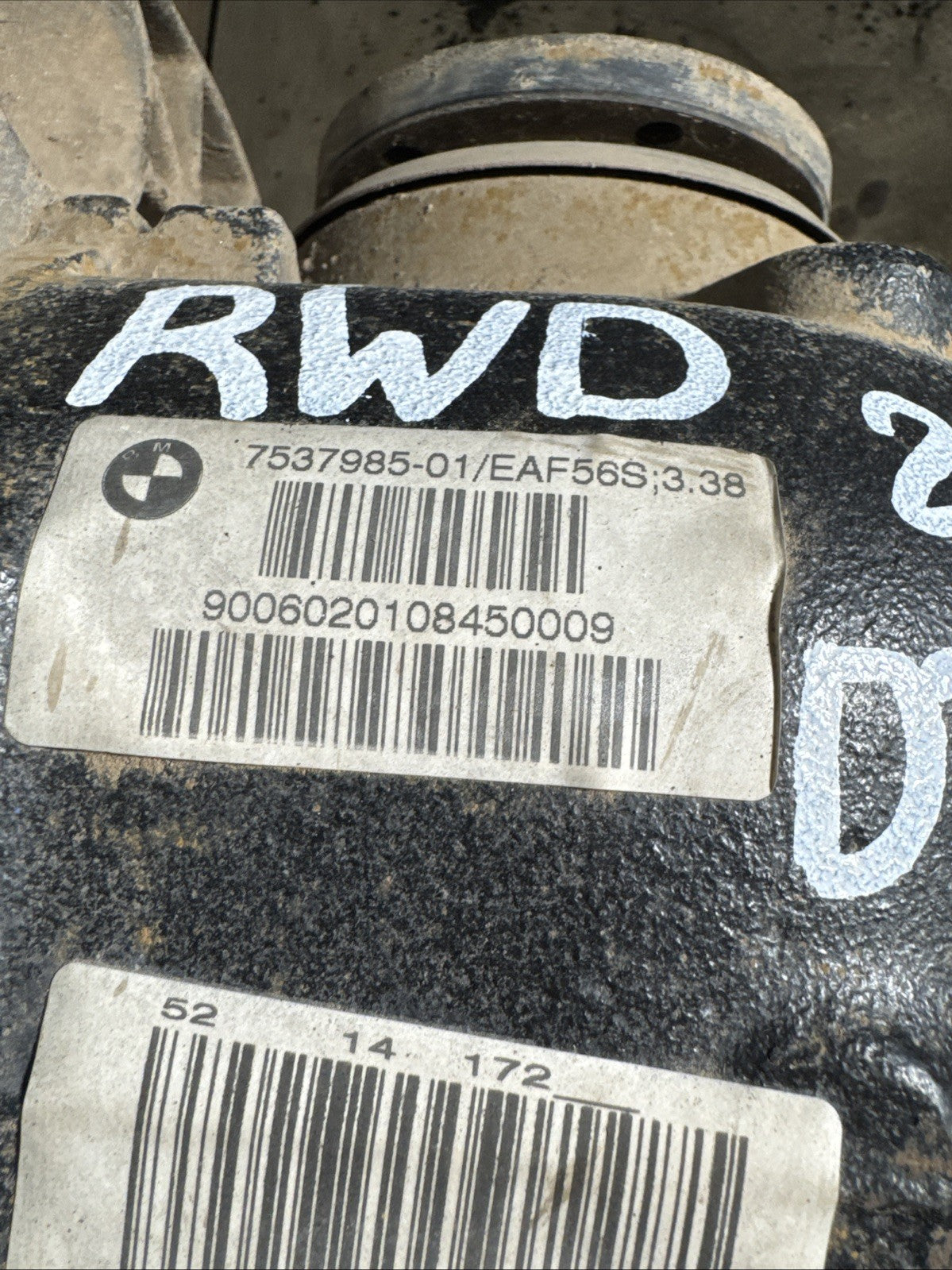BMW REAR DIFFERENTIAL E65 750I AUTOMATIC SERIES FINAL DRIVE 3.38 7537985 106K